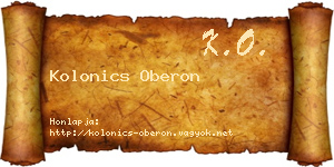 Kolonics Oberon névjegykártya